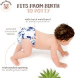 One Size Dragon Fruit Pocket Diaper: Handmade Reusable Birth to Potty Toddler Boy or Girl Water Resistant Cloth Diaper with 1 Bamboo Inserts, Baby QUOKKA ? - Image 4